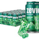 Zevia Zero Sugar Soda, Ginger Ale, 12 oz Cans (24-Pack) – Naturally Sweetened, Non-GMO Project Verified, Gluten-Free, Vegan, BBD:  06/06/2027
