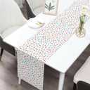 Confetti Sprinkles Table Runner Boy Kids Birthday Sprinkle Party Decoration Donut Dessert Dining Room Home Kitchen Table Decor (13" x 108")