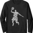 basketball t shirt word cloud typography t shirt Long Sleeve T-Shirt Size S/P/CH