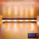51 inch Amber/White 12V-28V nterval LED Light Wrecker Beacon Flashing Light Strobe Light Bar Emergency Trailer LED Lights Bar for Snowplow, Tow Trucks, Crane,