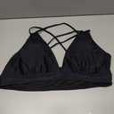 Tainehs Women's Push Up V Neck Bikini Tops Criss Cross Back Padded Bathing Suit Top Only (XX-Large, Black)