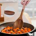 2PCS Wooden Spoons for Cooking, Natural Acacia Wood Cooking Spoons, Large Serving Spoons for Nonstick Cookware, Heat Resistant Durable Wooden Kitchen Utensils for Mixing Salad, Serving and Stirring