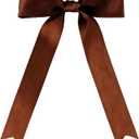 Meseey 30 Pcs Brown Satin Bows 6 X 10 Inch Premade Bows with Twist Tie for Wedding Florist Decor, Cake Pops,Christmas Tree & Gift Wrapping(Brown)