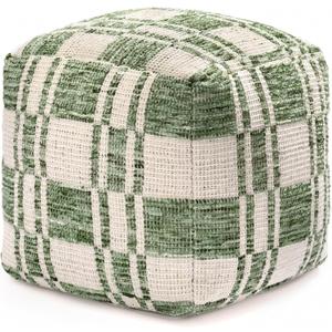 Anji Mountain Pouf Ottoman Foot Rest, Handmade Ottoman Pouf, Comfortable Foot Stool, Decorative Floor Seating for Living Room Decor, Bedroom & Home Dcor Accent - Green, 20"D x 20"W x 20"H