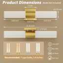 Kalium Bathroom Wall Sconces Set of Two, 21 Inch Modern Vanity Lights with Frosted Glass Shade, Bathrooms Vanity Lighting Fixtures for Mirror Bedroom Living Room Hallway (Gold)