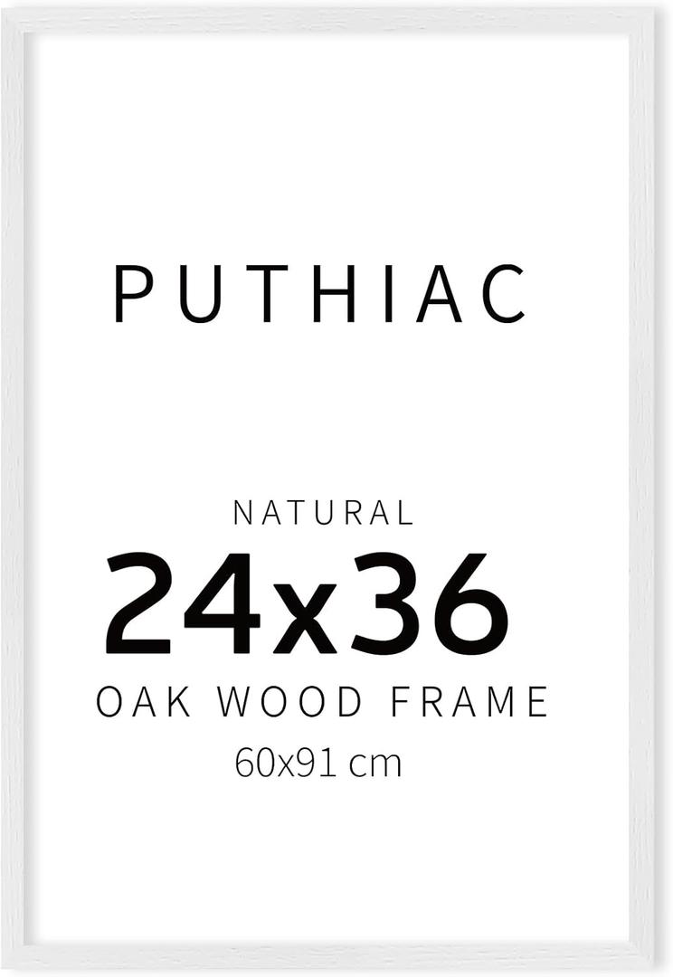 24x36 Solid Oak Wood Picture Frame, White, 1 Pack
Minimalist oak frame; fits 24 x 36 posters or art prints; wall display for bedrooms, living rooms, offices, or gallery walls