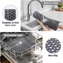 Sink Protectors for Kitchen Sink - Grey 28.34" x 15.74" Silicone Sink Mat - Can DIY Drain Holes - Non-slip Heat Resistant Liner for Bottom of Farmhouse Porcelain Stainless Steel