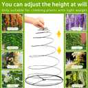 3 Pack 53.6" Spiral Plant Support Stakes, Adjustable Metal Pea Trellis for Climbing Plants, Garden Support Rings with 9 Extension Rods & 9 Ground Stakes for Potted Plants, Vegetables, Flowers,Peas