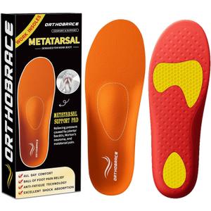 Metatarsal Insoles, Plantar Fasciitis High Arch Support Insoles,Morton's Neuroma,Metatarsal Pads Mens Womens,Foot Pain Relief, Anti-Fatigue Orthotic Shoe Inserts for Metatarsalgia-L (L(Men's 9.5-10.5/ Women's 10.5-11.5)--290mm)