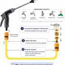 Pressure Washer, Handheld Power Washer with 360 Rotating Nozzle, 3 Spray Modes, Stainless Steel Universal Hose Fit, Tool-Free Installation-Driveway & Outdoor Cleaning