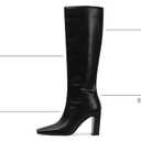 Knee High Boots Women Square Toe Chunky Heel Classic Tall Boots (Black) Size: 9
