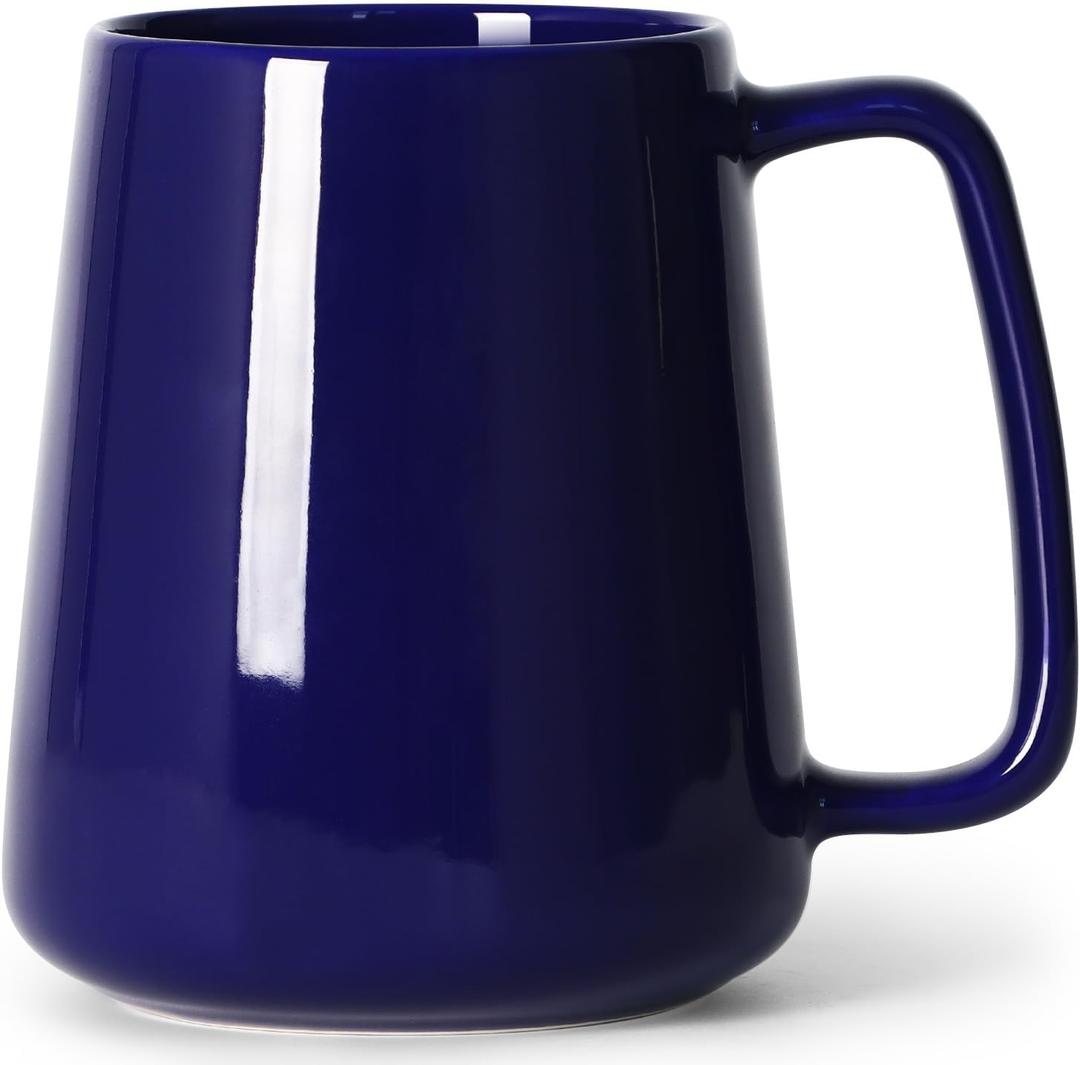 24 OZ Large Coffee Mug, Nice Ceramic Boss Tea Cup with Big Handle for Dad Men Women, Unique Style For Any Kitchen, Blue