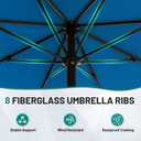 AreShark 10 FT Outdoor Patio Umbrella, Patio Table Umbrella with Push Button Tilt and Crank, Outdoor Patio Umbrellas with 8 Fiberglass Ribs, Patio Umbrellas for Market, Garden, Pool (Royal Blue)