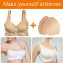 Geyoga 12 Pairs Women Triangle Bra Insert Removable Sports Bra Pads Inserts Women Replacement Pad (Beige, Size: Medium)