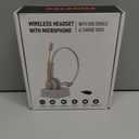 Bluetooth Headset with Microphone,Wireless Headset V5.2 with AI Noise Canceling Mic&USB Dongle, Wireless Headphones with Charging Base and Mute Function for Computer/Phone/Office/Skype