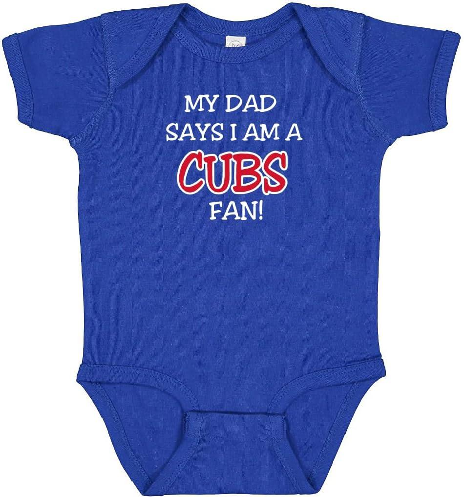 Curiositees Cubs Dad/Grandpa/Uncle Says I Am A Fan Baby Bodysuit Romper Outfit - Royal Blue (Newborn)