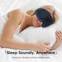 MUSICOZY Sleep Mask with Bluetooth Headphones, 3D Wireless Sleeping Eye Masks, Bluetooth Eye Masks 14-Hour Playtime, Ultra-Soft Breathable, Perfect for Side Sleepers, Women Men(Ocean Blue)