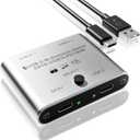 8K USB C Switch, Bi-Directional USB C KVM Switcher for 2 Computers, USB C Splitter Supports 8K@60Hz / 4K@144Hz Video, 100W PD Fast Charging, 10Gbps Data Transfer, One-Button Switching
