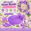 Frienda 5/8 Inch x 40 Ft Light Purple Foam Noodles for Crafts Versatile Pool Noodles Foam Tubes Cylinder Rods for Modeling, DIY Arts and Crafts Supplies