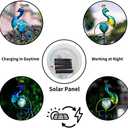 Viveta Garden Solar Lights Decorative, 2 Pack Metal Peacock Solar Lights Stake for Outdoor Garden Patio Yard Lawn Decorations