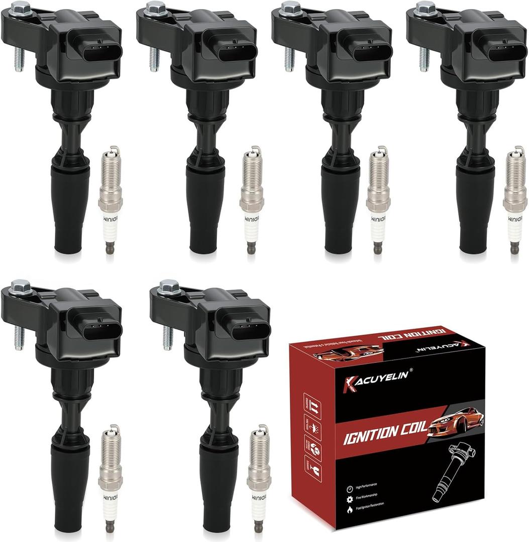 UF830 Ignition Coil Pack and Iridium-Platinum Spark Plugs Set of 6 Compatible with 2016 2017 2018 2019 Chevy Colorado Camaro GMC Acadia Canyon Cadillac Buick LaCrosse CT6 ATS CTS XT5 3.6L V6