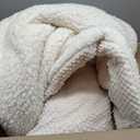 3D Jacquard Design Comforter Set, Ultra-Soft Warm King Size Sherpa Fur Plush 3-Pieces Sets Luxury Cozy Bedding with 2 Pillowcases (104"x90", Cream White)