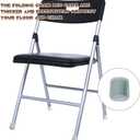 Jetec 72 Pieces 7/8 Inch Folding Chair Leg Caps Heavy-Duty Plastic Chair End Caps Non-Marring Furniture Glides Round Hardwood Floor Protectors, Grey