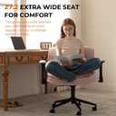 Dowinx Criss Cross Chair with Adjustable Flip-up Arms and Wheels, Comfort Ergonomic Office Desk Armchair with 3 Layer Cushions, Wide Seat Vanity Chair for Home Office, Living Room, Bedroom, Pink, Medium