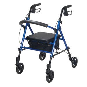Drive Medical RTL10261BL Foldable Rollator Walker with Seat - Adjustable Handles and Seat, Blue