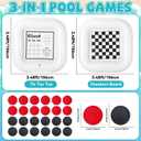 3-in-1 Pool Games Set Inflatable Giant Tic Tac Toe Checkers Board Game with 24 Chips 3.48Ft Double-Sided Foldable Float Water Toys Outdoor Play for Summer Swimming Pool Family Reunion Party