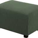 H.VERSAILTEX Ottoman Cover Slipcover Rectangle Fit Length 29'-34' Footrest Sofa Slipcovers Stool Cover Footstool Protector Covers Feature Stretch Thick Soft Jacquard Fabric Washable - Bronze Green