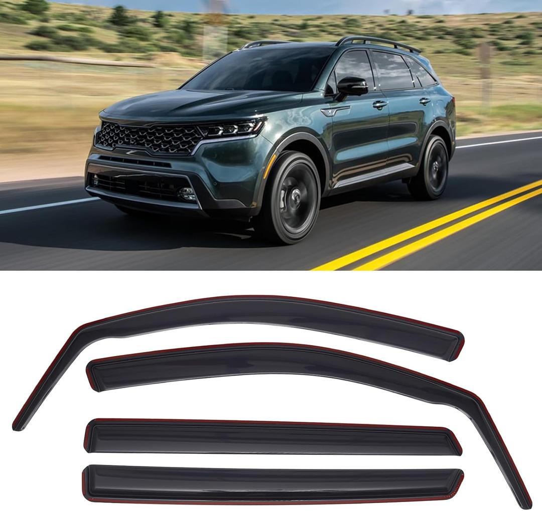 DORENA in-Channel Rain Guards Fit for Kia Sorento 2021-2026 Window Visor Vent Deflector 4pcs