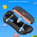 2 x TRANSNOVO Hand Grips for Switch 2Wear-Resistant Switch Accessories Controller Grips for JoyCon2 Pack Comfort Handles (Black)
