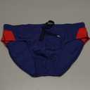 MIZOK Men's Swimwear Sexy Low Rise Bikini Briefs Quick Dry Swimsuit with Drawstring. Size L