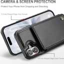 Vinich for iPhone 16 Wallet Case with Card Holder, RFID Blocking Credit Slots Kickstand Shockproof Phone Cover Fit for iPhone 16 6.1" Black
