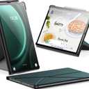 INFILAND Case for Samsung Galaxy Tab S9+ Plus/S9 FE+ Plus/S10 Plus 12.4 Inch, Slim Magnetic Origami Stand Protective Cover, Multiple Angle Viewing, Auto Wake/Sleep (Midnight Green)