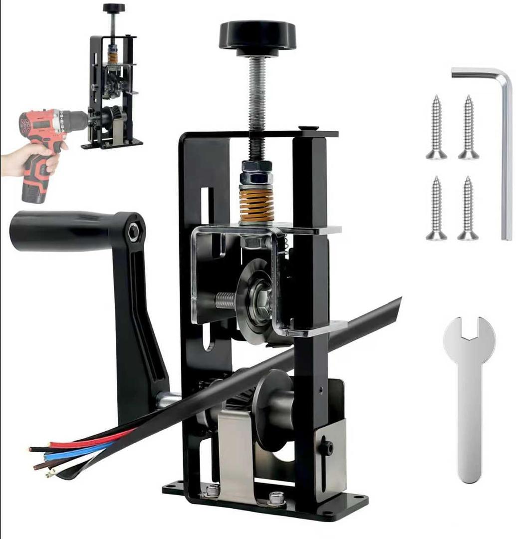 Wire Stripper 0.04-0.98 Tool Machine for Hand Crank or Drill Powered Manual Wire Stripper Can be fixed or removed Cable Stripper for Copper Scrap RecyclingBlack
