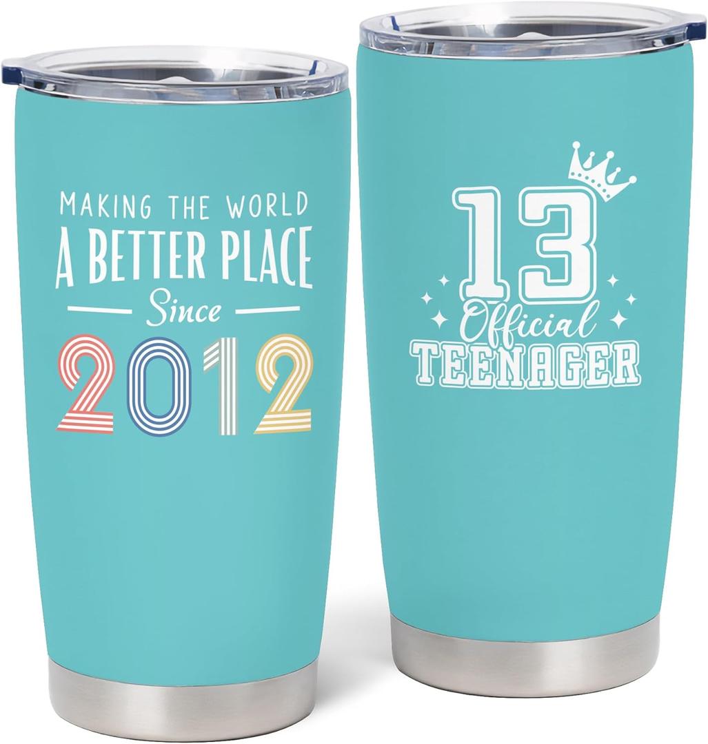 Birthday Gifts for 13 Year Old Girls, 13th Birthdays Gifts for Girls, 13 Yr Olds Girl Gift Age 13, Presents for 13 Years Olds Girl Tumbler 20oz