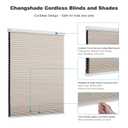 Changshade Cordless Cellular Shades,Blackout Honeycomb Shades for Windows,Pull Down Pleated Blinds,Easy to Install for Indoor Windows and French Doors,Beige(Blackout),34.5" w x 64" h