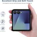 ASAPDOS Genuine Leather Folio Magnetic Case for Samsung Galaxy Z Flip 7 [Compatible with MagSafe],Built-in Screen Protector and Thin Slim Protective Case Cover Blue