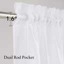 NICETOWN White Sheer 96 inches Long Curtains for Living Room, Rod Pocket Lightweight Drapes Voile Sheer Air & Breathable Window Treatments for Bedroom, W42 x L96, 2 Panels