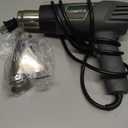 Genesis GHG1500A Dual Temperature Heat Gun Kit With Fast Heat High And Low Settings 572F/1000F, Air Reduction Nozzle, Reflector Nozzle, And Two Deflector Nozzles
