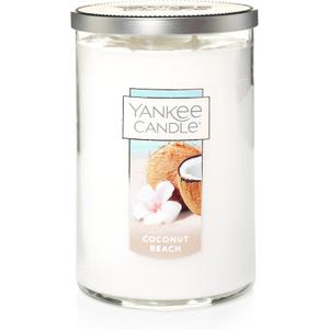 Yankee Candle Coconut Beach Scented, Classic 22oz Large Tumbler 2-Wick Candle, Over 75 Hours of Burn Time