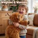25" | 4.5 Pounds Highland Cow Weighted Stuffed Animals for Kid Adult, Microwavable Stuffed Animal Unscented, Cute Coolable Heatable Weighted Plush Warm Gifts for Christmas Birthday, Large Highland Cow