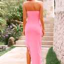PRETTYGARDEN Summer Wedding Guest Dresses for Women 2026 Spring Cocktail Prom Graduation Bodycon Backless Elegant Midi Dress (Pink, XL)