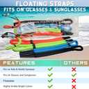 Floating Sunglasses Straps for Water 4 Pack Buoyant Glasses Retainer for Men Women Adjustable Floatable Eyewear Lanyard for Boating Kayaking Fishing Paddleboarding Beach Lake Pool