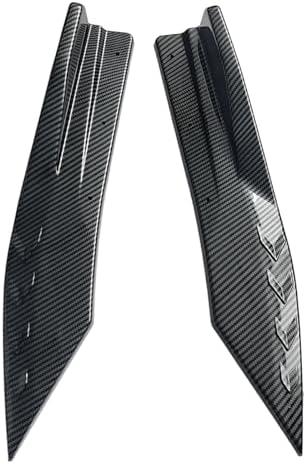 2PCS Universal Rear Diffuser Car Spoiler, Rear Bumper Lip Diffuser Side Skirt Protector Carbon Fiber Side Fender Skirt Spoiler Splitter Exterior Body Trim Kit Anti-Scratch (Carbon Fiber)