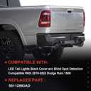 LED Tail Light Black Cover w/o Blind Spot Compatible With 2019-2023 Dodge Ram 1500 Left Driver Side Replace 55112993AD