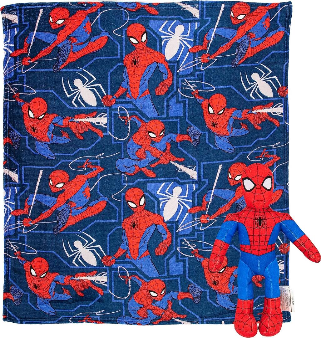 Northwest The Company Character Hugger Pillow & Silk Touch Throw Blanket Set, 40" x 50", Spider-Man - Fearless Spidey