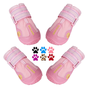 Dog Shoes for Large Dogs, Medium Dog Boots & Paw Protectors for Winter Snowy Day, Summer Hot Pavement, Water-Resistant in Rainy Weather, Outdoor Walking, Indoor Hardfloors Skid-Resistant Sole